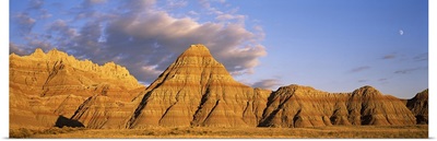 Rock formations in a desert, Badlands National Park, South Dakota