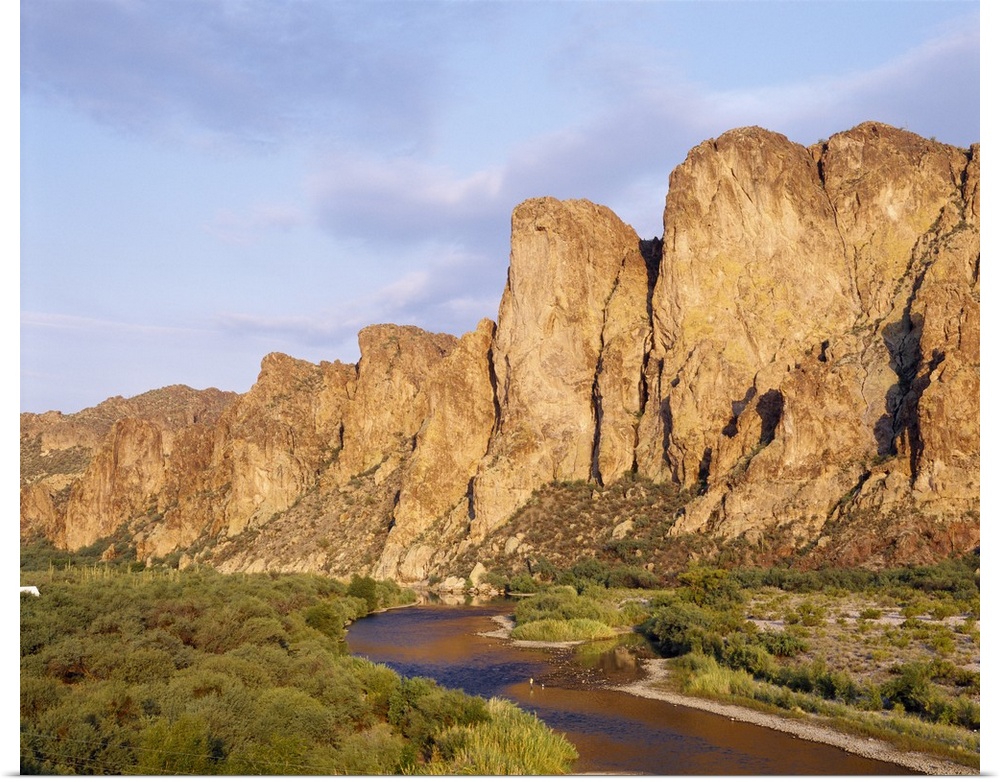 Rock formations in front of a river, Salt River, Phoenix, Arizona
