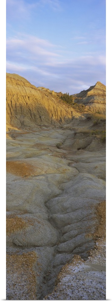 Rock formations on a landscape, Badlands, Theodore Roosevelt National Park, North Dakota