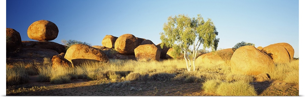 Rock formations on a landscape, Devil's Marbles, Northern Territory, Australia
