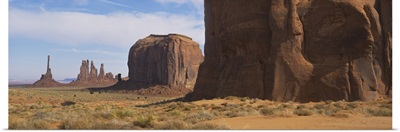 Rock formations on a landscape, North Window, Monument Valley, Monument Valley Tribal Park, Utah