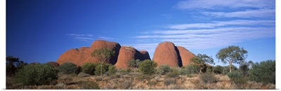 Rock formations on a landscape, Olgas, Northern Territory, Australia