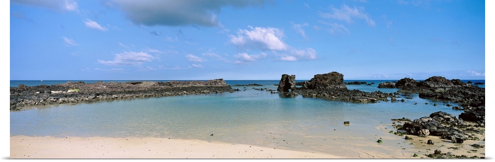 Rock formations on the beach, Kukio Beach, Kohala Coast, Hawaii, USA