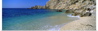 Rock formations on the beach, Petani Beach, Cephalonia, Ionian Islands, Greece