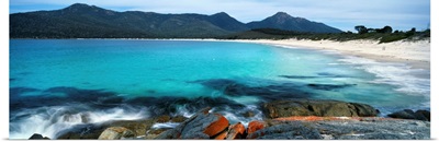 Rock formations on the beach, Wine Glass Beach, Tasmania, Australia