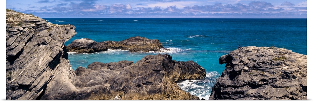 Rock formations on the coast, Bermuda
