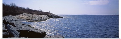 Rock formations on the coast, Castle Hill Lighthouse, Newport, Newport County, Rhode Island