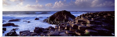 Rock formations on the coast, Giants Causeway, County Antrim, Northern Ireland