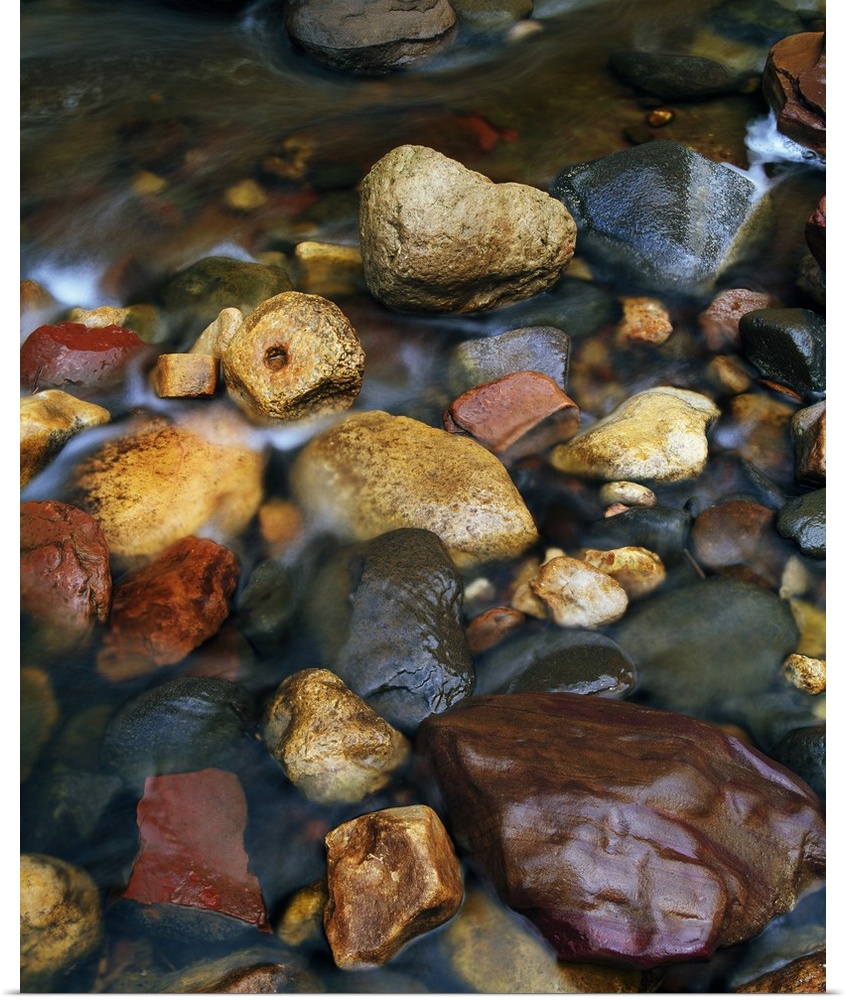 Rocks in shallow Oak Creek, close up, Coconino National Forest, Arizona