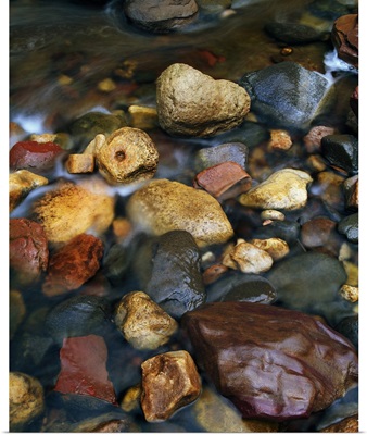 Rocks in shallow Oak Creek, close up, Coconino National Forest, Arizona