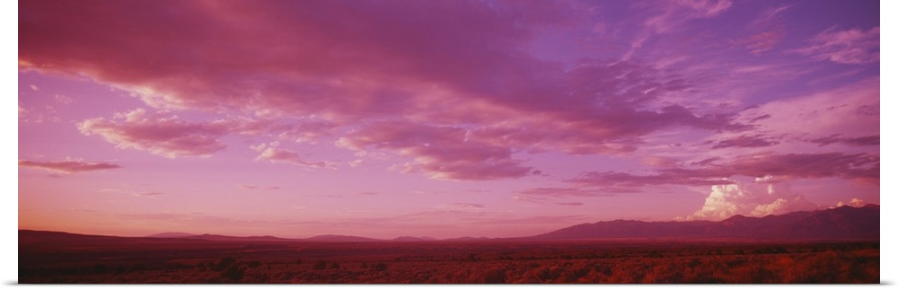 Romantic sky at sunset, Taos Plateau, Taos, New Mexico