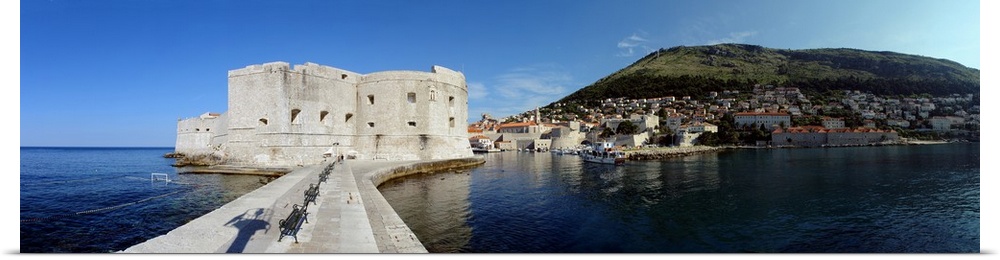 Ruins of a building, Fort St. Jean, Adriatic Sea, Dubrovnik, Croatia