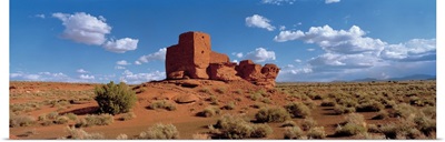 Ruins of a building in a desert, Wukoki Ruins, Wupatki National Monument, Arizona