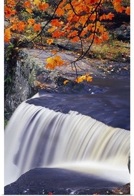 Rushing water over Fulmer Falls, autumn, Delaware Water Gap National Recreation Area, Pennsylvania