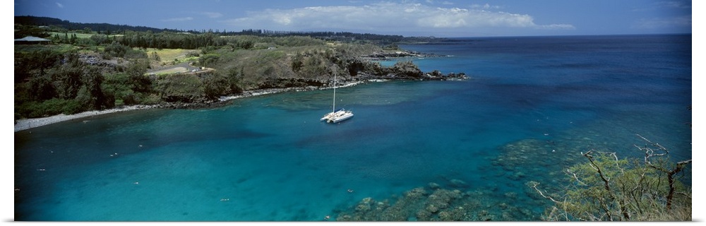 Sailboat in the bay Honolua Bay Maui Hawaii