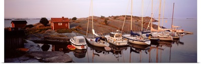 Sailboats on the coast, Stora Nassa, Stockholm Archipelago, Sweden