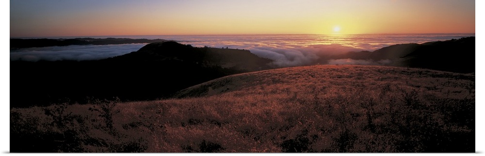 Santa Cruz Mountains at sunset CA