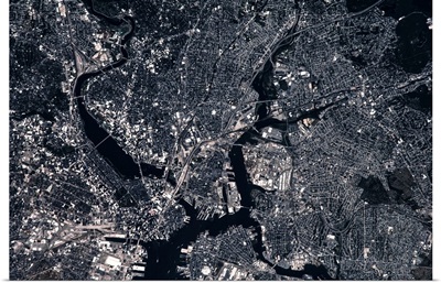 Satellite view of Boston, Massachusetts
