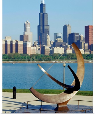 Sculpture at the lakeside, Henry Moore Sundial Sculpture, Adler Planetarium, Chicago