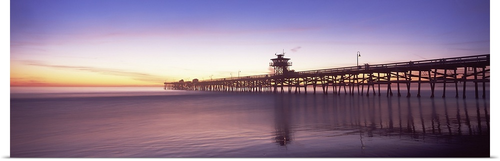 Silhouette of a pier, San Clemente Pier, Los Angeles County, California, USA