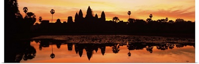 Silhouette of a temple, Angkor Wat, Angkor, Cambodia