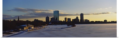 Silhouette of buildings at dusk, Boston, Massachusetts