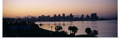 Silhouette of buildings at the waterfront, San Diego, San Diego Bay, San Diego County, California