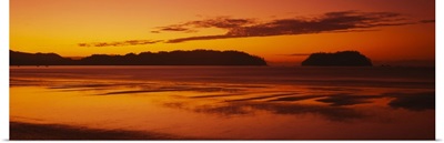 Silhouette of hills at sunrise, Samara Beach, Guanacaste Province, Costa Rica