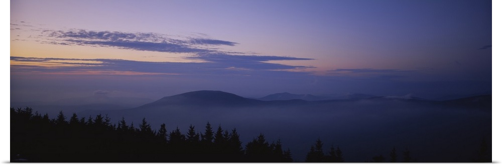 Silhouette of mountain at dusk, Mount Equinox, Manchester, Vermont, New England