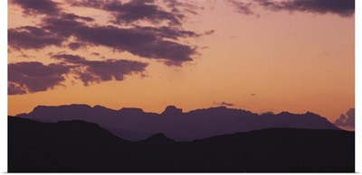 Silhouette of mountain ranges, Chisos Mountains, Big Bend National Park, Texas