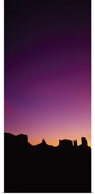 Silhouette of rock formations, Monument Valley Tribal Park, Arizona-Utah