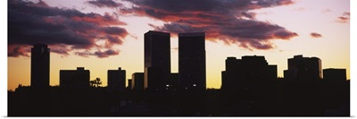 Silhouette of skyscrapers in a city, Century City, City Of Los Angeles, Los Angeles County, California