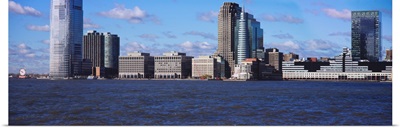 Skyscrapers in a city, Jersey City, New Jersey, New York City, New York State