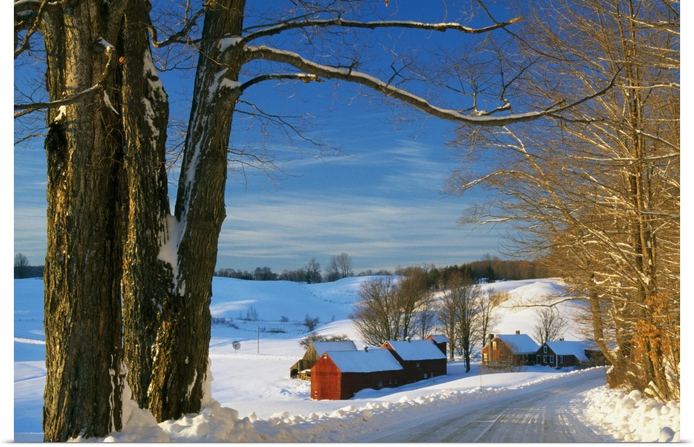 Snow-covered farm, Vermont