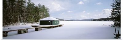 Snow covered Lake, New Hampshire