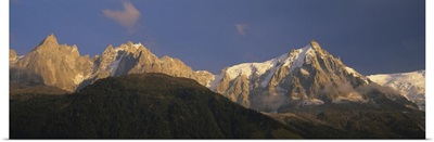 Snow on a mountain range, Mont Blanc, Haute-Savoie, Rhone-Alpes, France