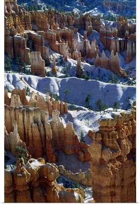 Snow Over Sandstone Formations
