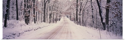 Snowy road Holland MI