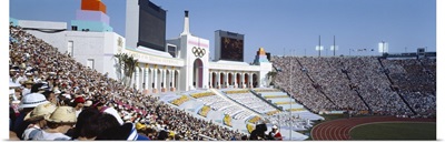 Spectators in a stadium, Opening Ceremonies of the 23rd Olympic Games in 1984, City of Los Angeles, California