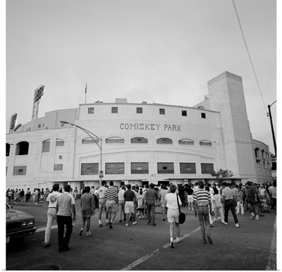 Spectators in front of a baseball stadium, U.S. Cellular Field, Chicago, Illinois