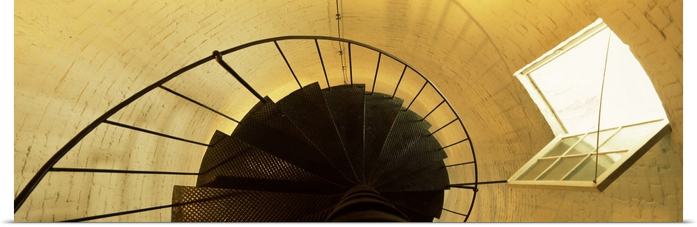 Spiral staircase of a lighthouse, Key West lighthouse, Key West, Florida