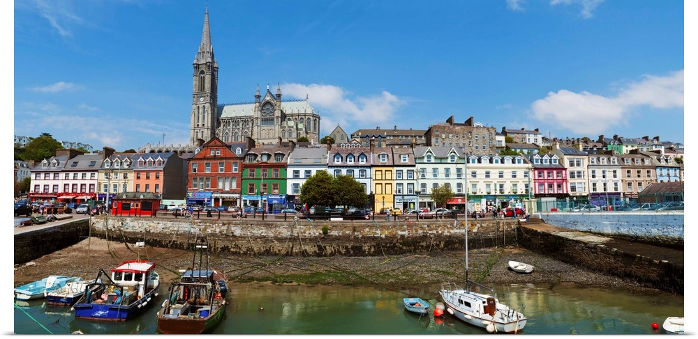 St Coleman's Cathedral Towering over the Harbour, Cobh, County Cork, Ireland