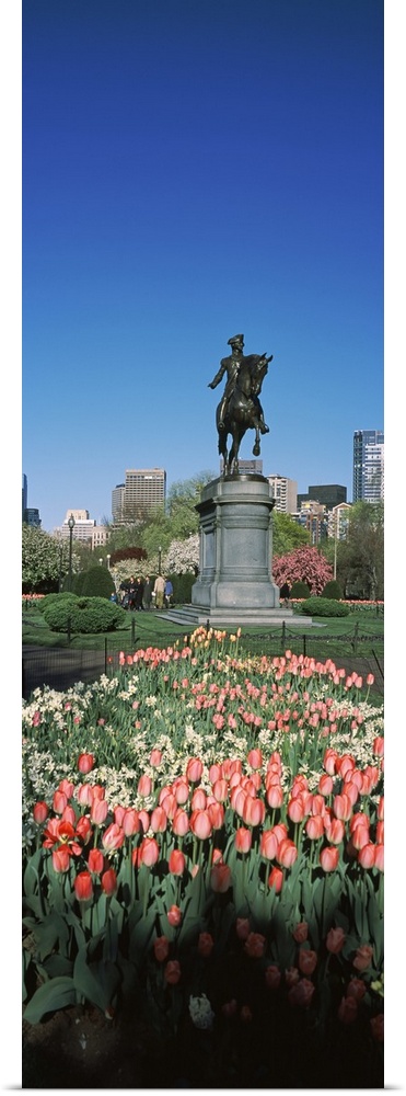 Statue in a garden, Paul Revere Statue, Boston Public Garden, Boston, Suffolk County, Massachusetts