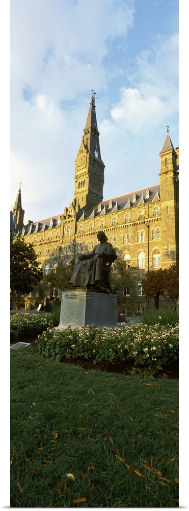 Statue of John Carroll outside an university, Georgetown University, Healy Hall, Georgetown, Kent County, Maryland, USA