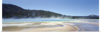 Steam over a hot spring, Grand Prismatic Spring, Yellowstone National Park, Wyoming
