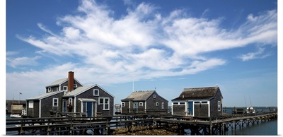Stilt house at a pier, Old North Wharf, Nantucket Harbor, Nantucket, Massachusetts