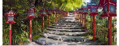 Stone paved approach for a shrine, Kibune Shrine, Kyoto Prefecture, Japan
