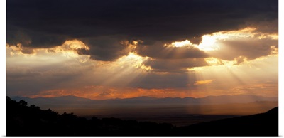 Sunbeams over desert Chiricahua National Monument Arizona