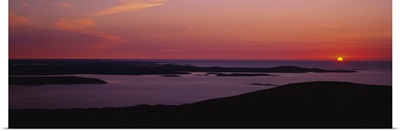 Sunrise over the sea, Porcupine Islands, Acadia National Park, Maine, England