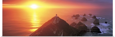 Sunset Nugget Point Lighthouse New Zealand